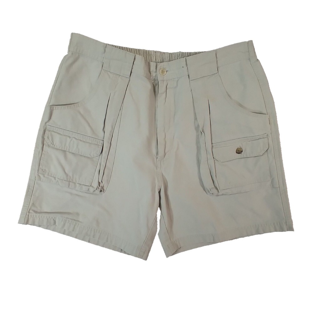 Penn reels cargo hiking fishing shorts men's 36 x 7 off-white Comfort waist fish